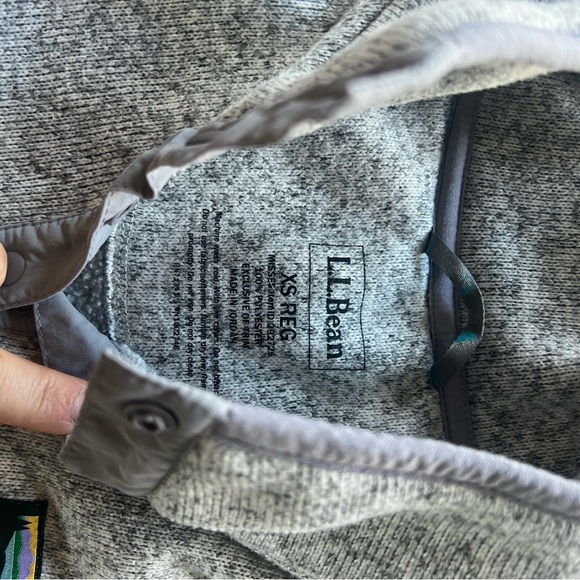 XS ll bean women sweater fleece pullover Heather grey - Picture 7 of 9
